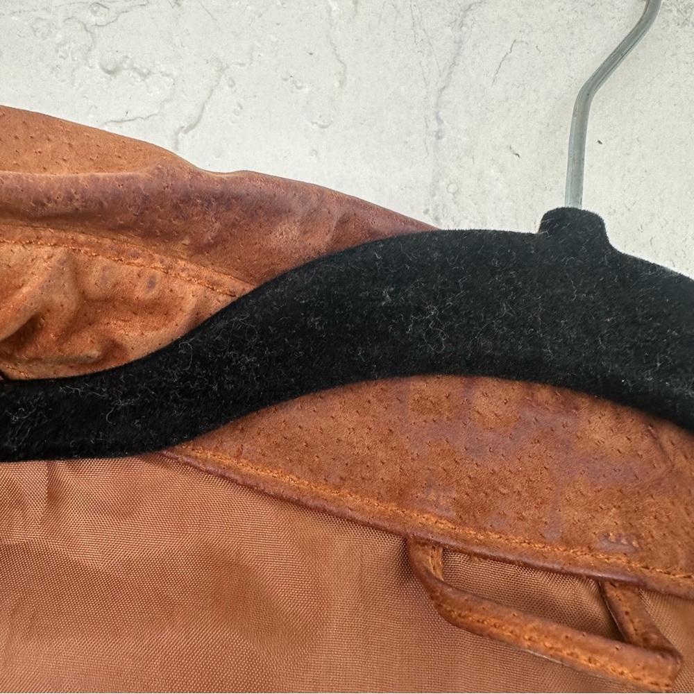 LIVE A LITTLE Jacket Women Medium Suede Leather Western Vintage Boho Country Tan - Picture 6 of 7